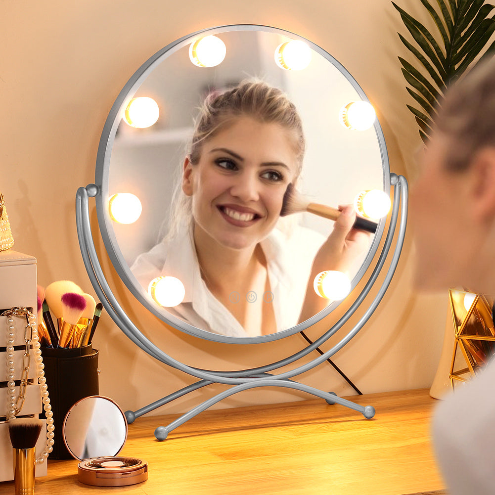 Adjustable Round Makeup Mirror with Fill Lights LED Lights