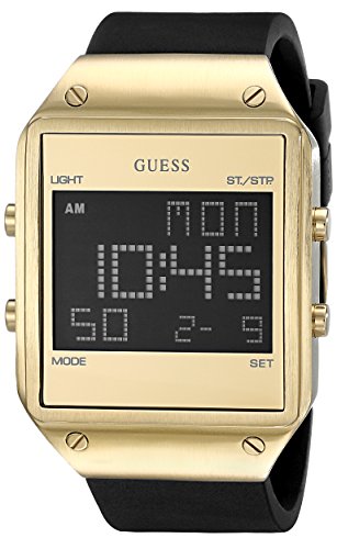 GUESS Men's U0595G3 Digital Black Watch with Alarm, Chronograph & Dual Time Functions